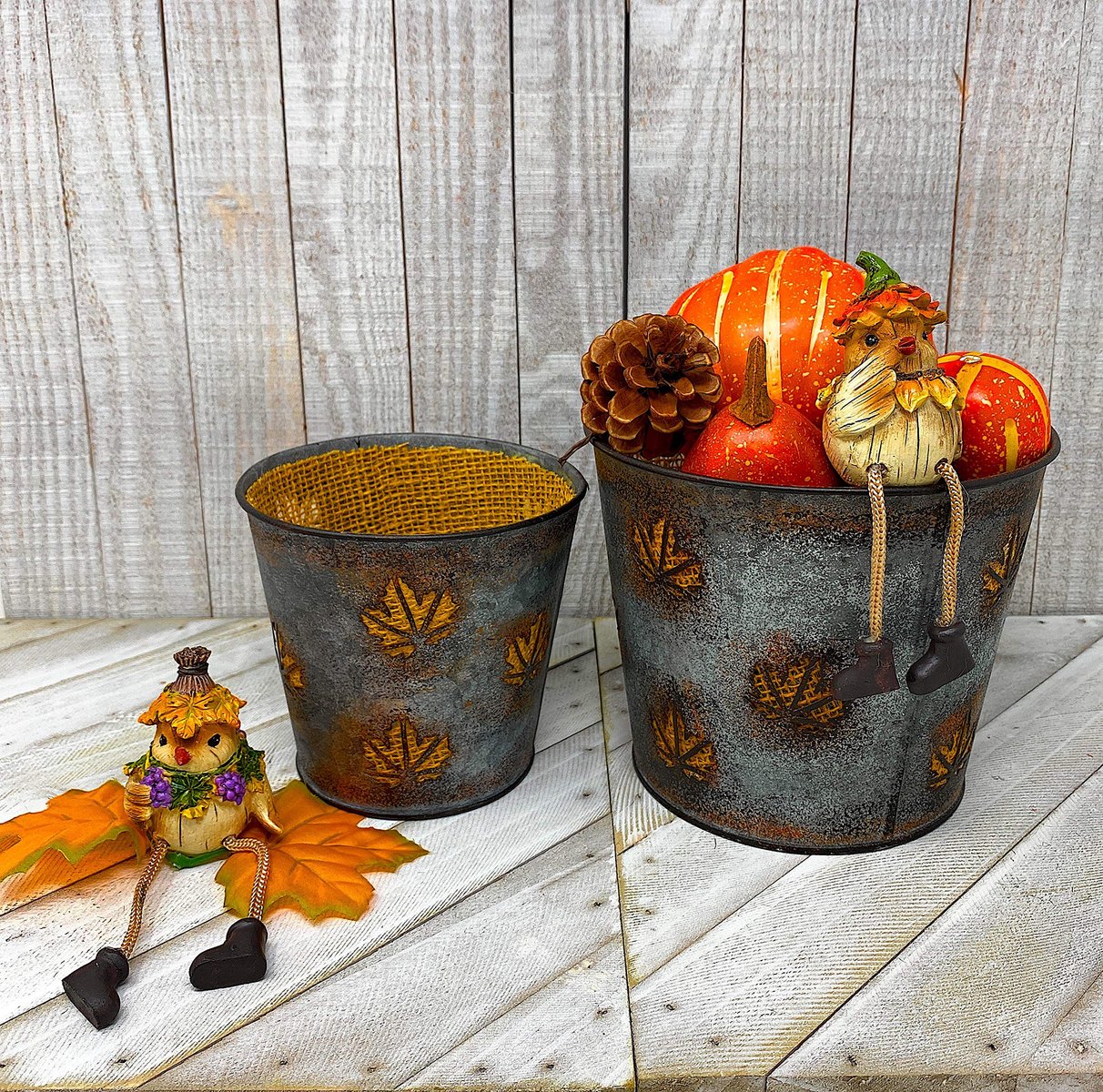 Gerson Thanksgiving Figurines Bird Shelf Sitters Fall Autumn Table Fireplace Decor Set of 4