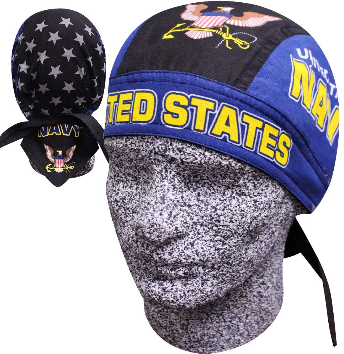 Danbanna Deluxe: Combat Stars Navy Bandana Skull Cap