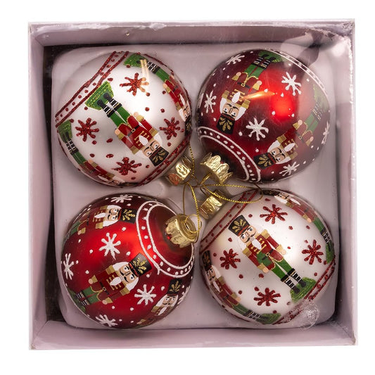 Kurt Adler 3-inch Glass Nutcracker Design Ball Ornaments