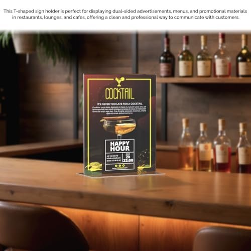 Marketing Holders Acrylic Sign Holder 11" x 14" Literature Flyer Poster Frame Letter Notice Menu Pricing Deli Table Tent Countertop Expo Event Sign Holder Display Stand Double Sided Bottom Loading
