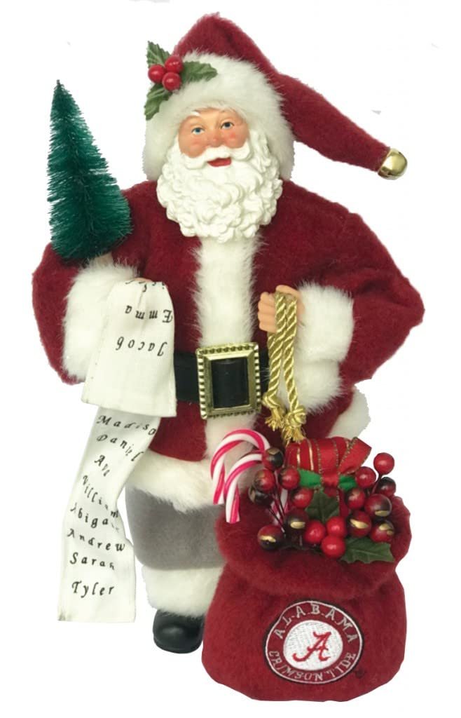 Santa's Workshop 12" Alabama University Santa, Red, (ALC031)