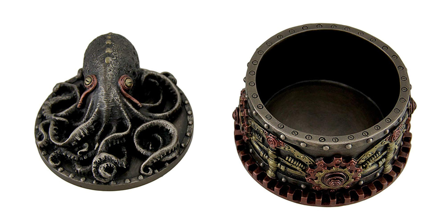 Veronese Design Decorative Bronze Finish Steampunk Octopus Trinket Box