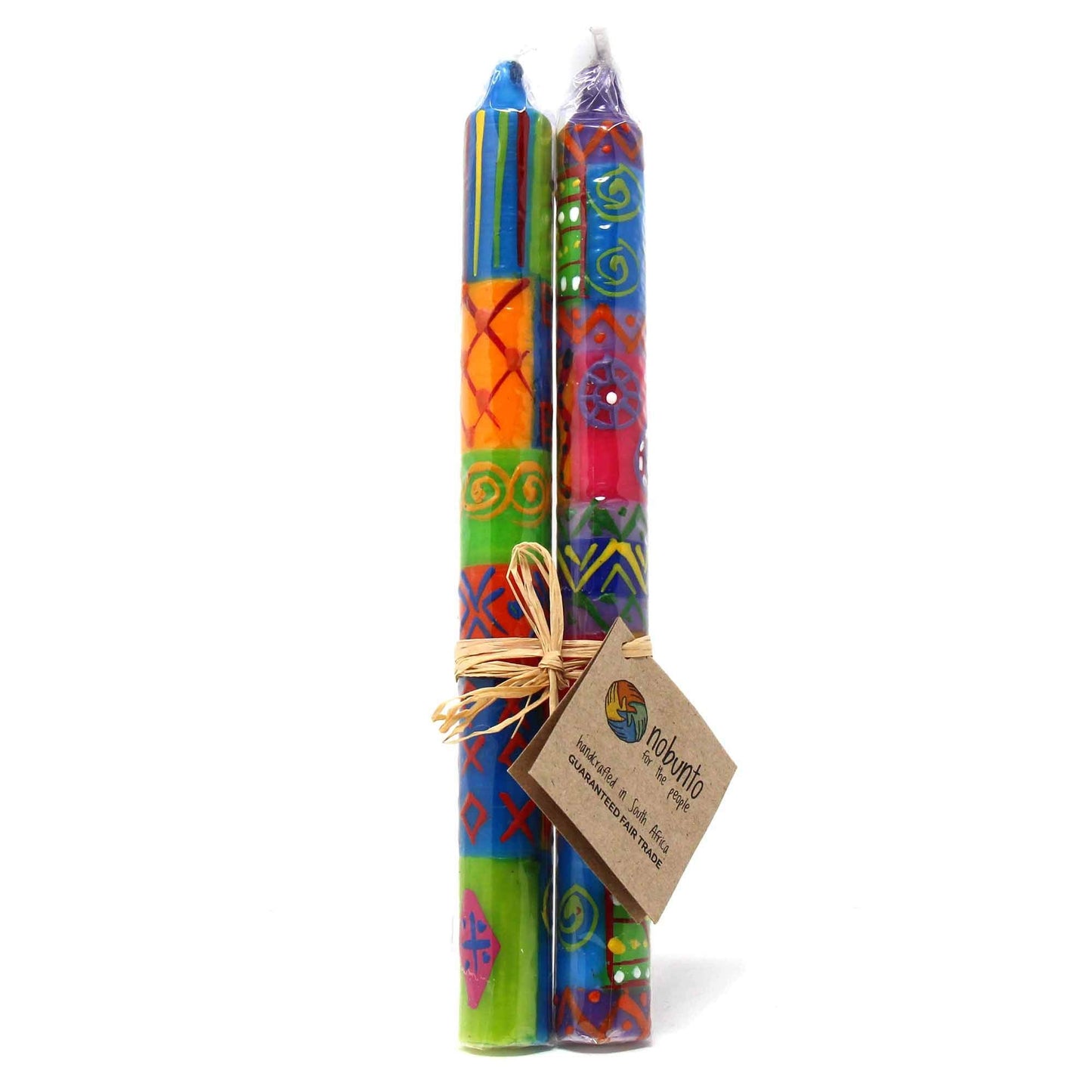 Global Crafts Hand-Painted Unscented Candles in African Designs