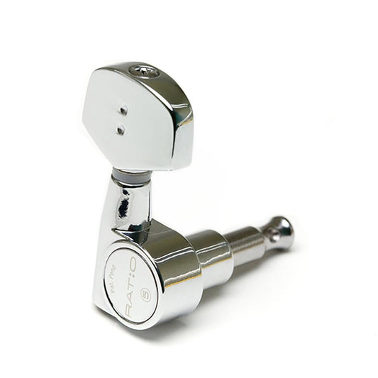 Graph Tech : 3 plus 3 RATIO Machine Heads for Acoustic guitar - Non-locking - Contemporary - Chrome (PRN-2411-C0)