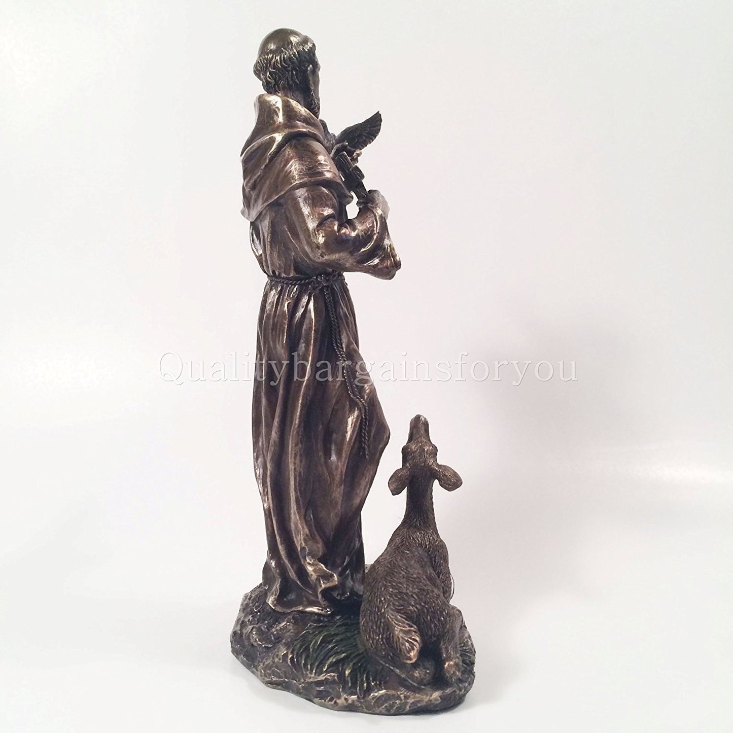 WU Saint Francis of Assisi Statue Sculpture (Cold Cast Bronze)