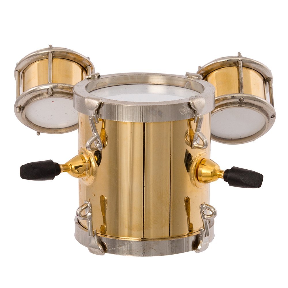 Kurt S. Adler Drum Set Christmas Ornament Band Member Brass Drums Musical Holiday Keepsake Christmas Tree Decoration