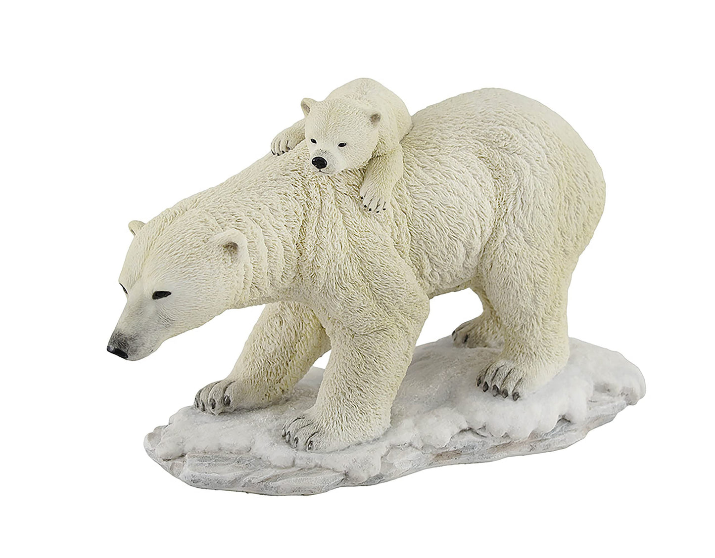 Things2Die4 Polar Bear Mother with Adorable Freeloading Cub Statue