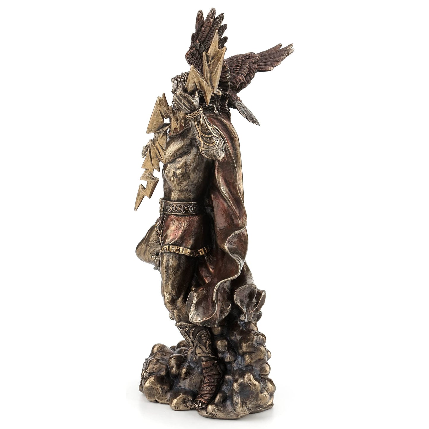 Veronese Design 11 3/4" Zeus Greek God Holding Thunderbolt with Eagle Cold Cast Resin Statue Antique Bronze Finish Sculpture