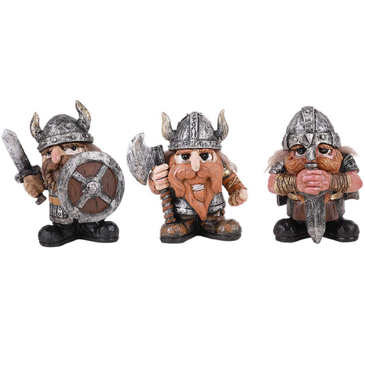 Pacific Giftware Viking Warrior Miniature Resin Figurine Tabletop Set of 3