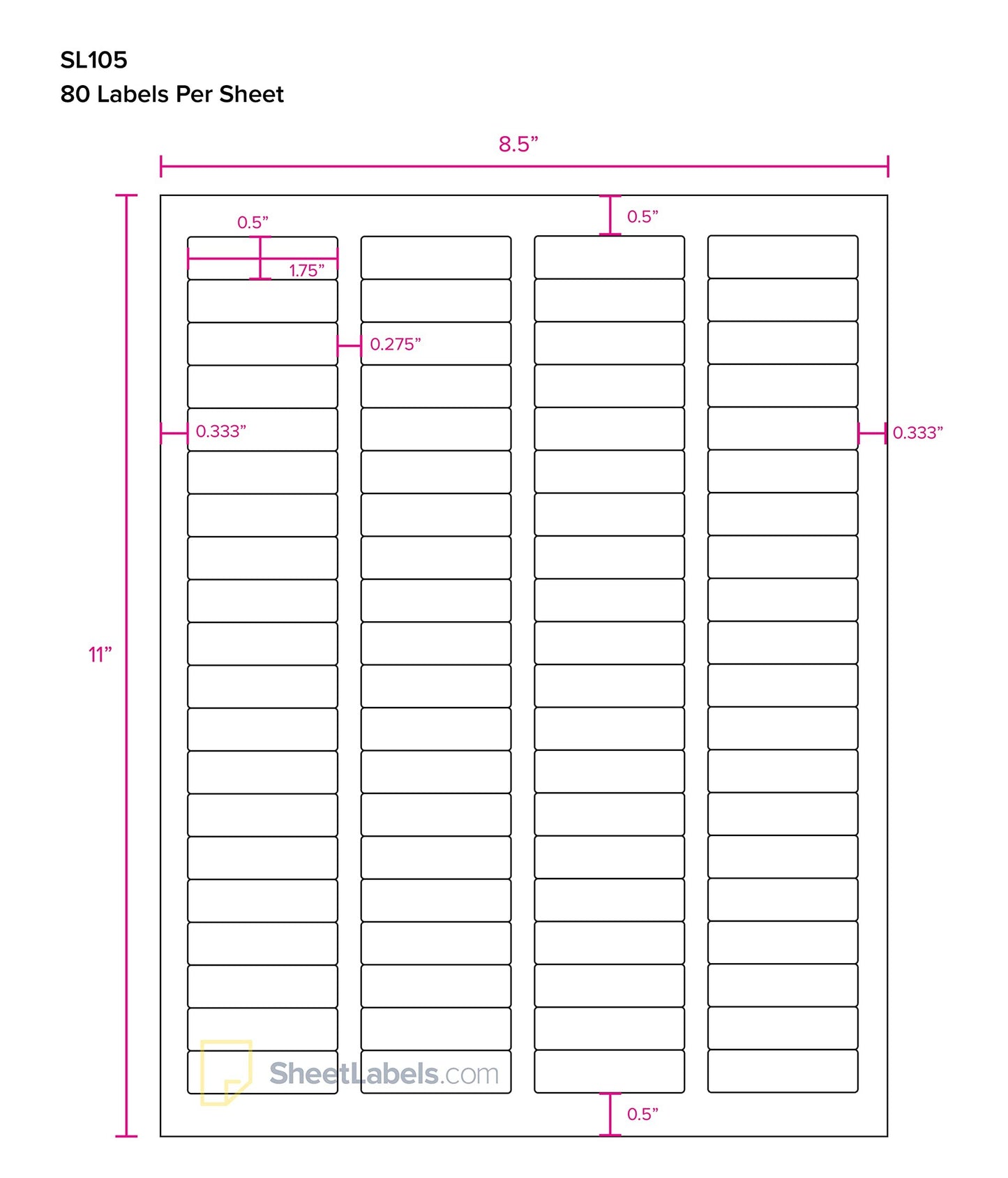 Return Address Labels from SheetLabels.com, 1-3/4" x 1/2", Laser or Inkjet Printable, Easy to Peel