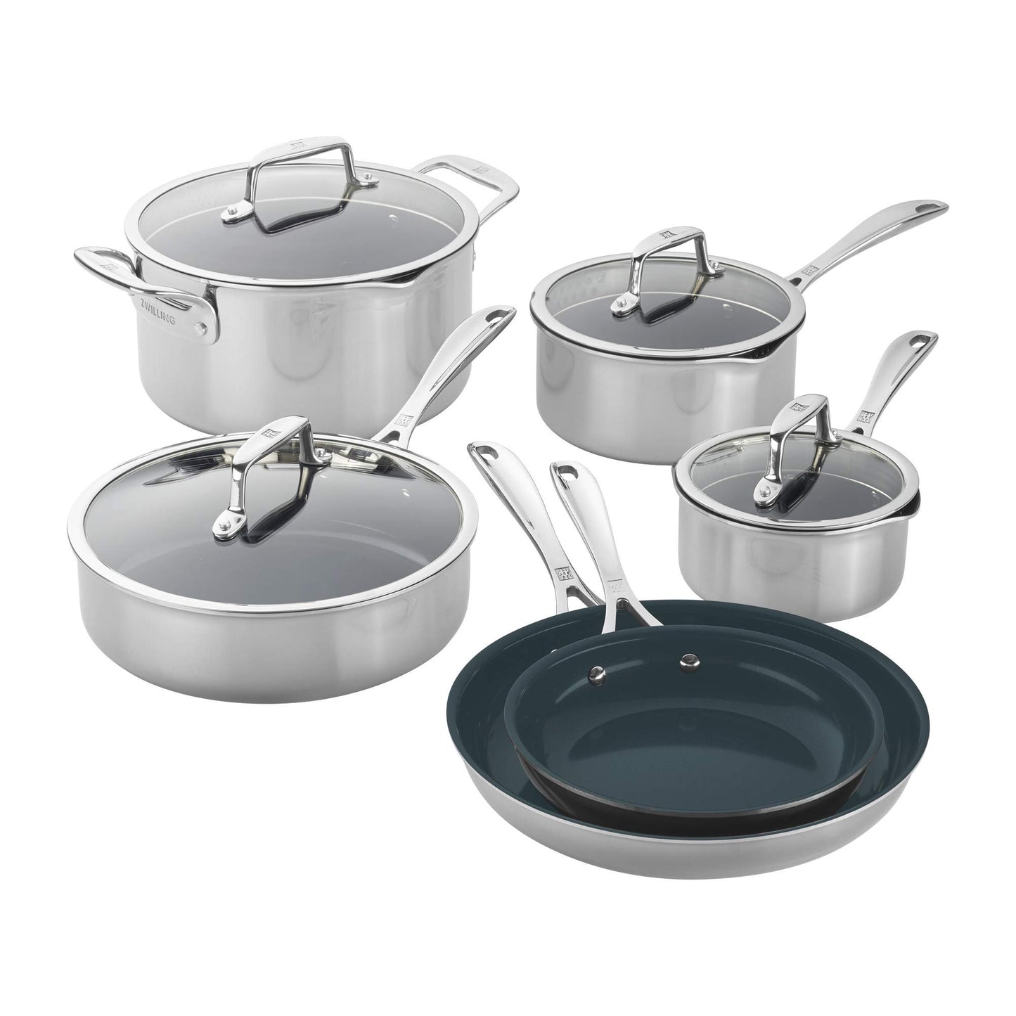 ZWILLING Clad CFX Stainless Steel Ceramic Nonstick Cookware Set
