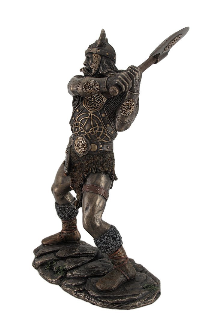 Veronese Design 11.25" Tall Viking Axe Warrior Battle Stance Cold Cast Resin Antique Bronze Finish