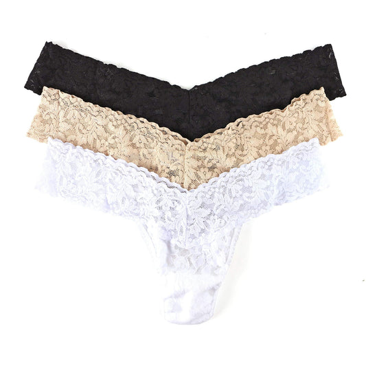 hanky panky Women's Signature Lace Low Rise Thong 3 Pack