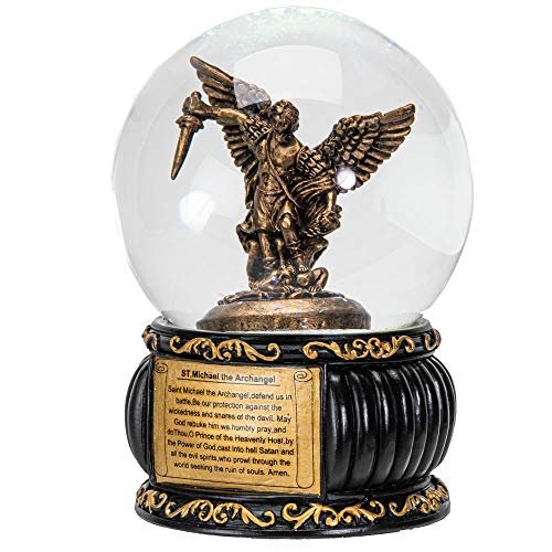 SUMMIT COLLECTION Saint Michael The Archangel Guardian Protector San Miguel Water Globe 100mm Christian Collectible