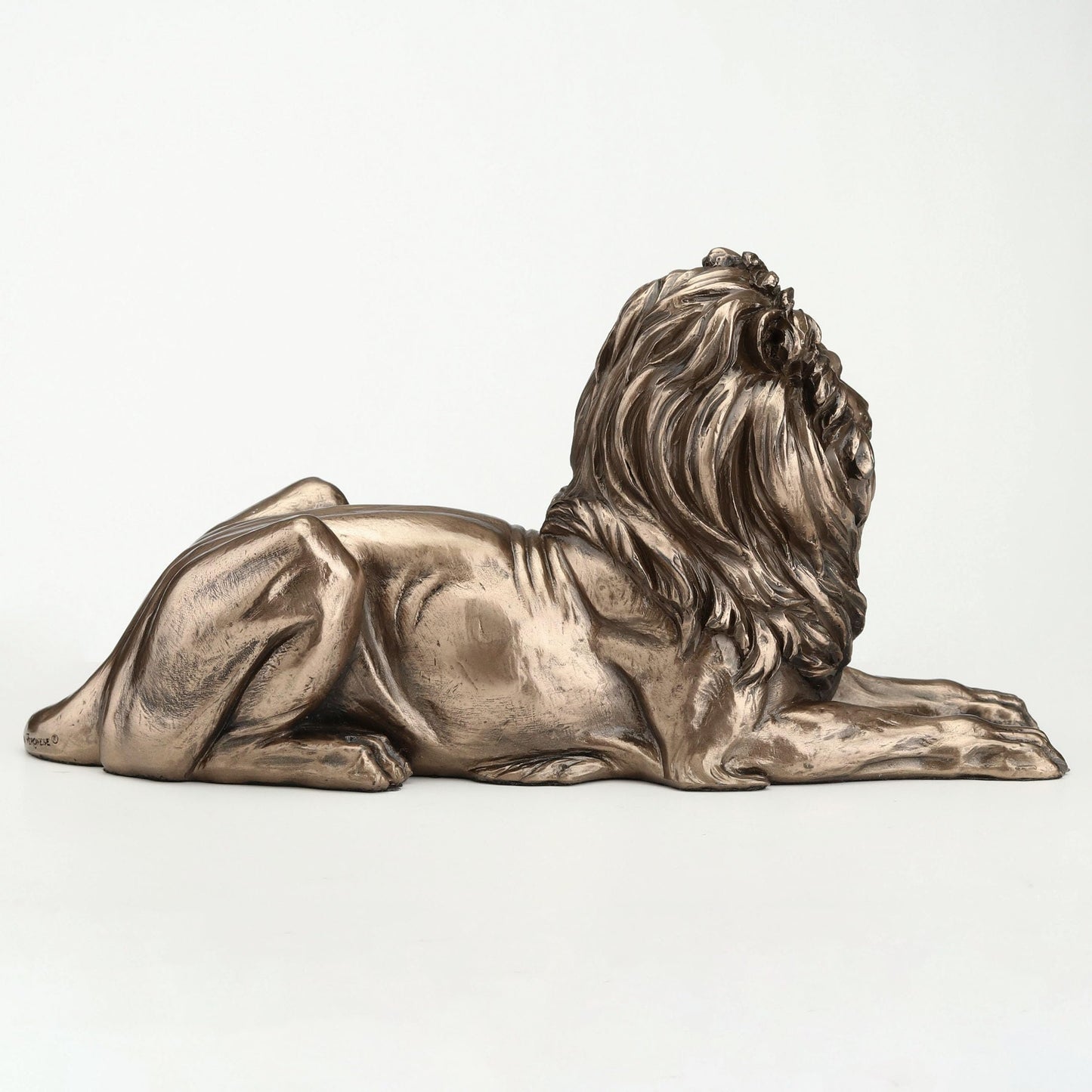 Veronese Design 8 7/8 Inch Lying Lion Cold Cast Resin Bronze Finish Animal Decoration Statue