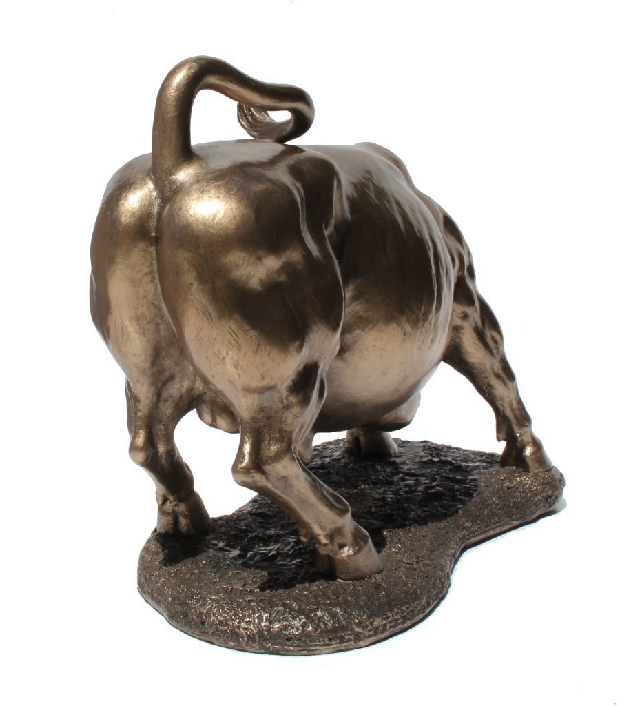 Unicorn Studios 9.5 Inch Figurine Replica Bull Polished Bronze Hued