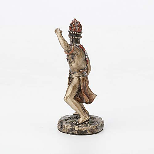 Veronese Design 3 1/2 Inch Chango Santeria Orisha God of Fire, Thunder, Lightening and War Cast Resin Hand Painted Antique Bronze Finish Statue Home Decor