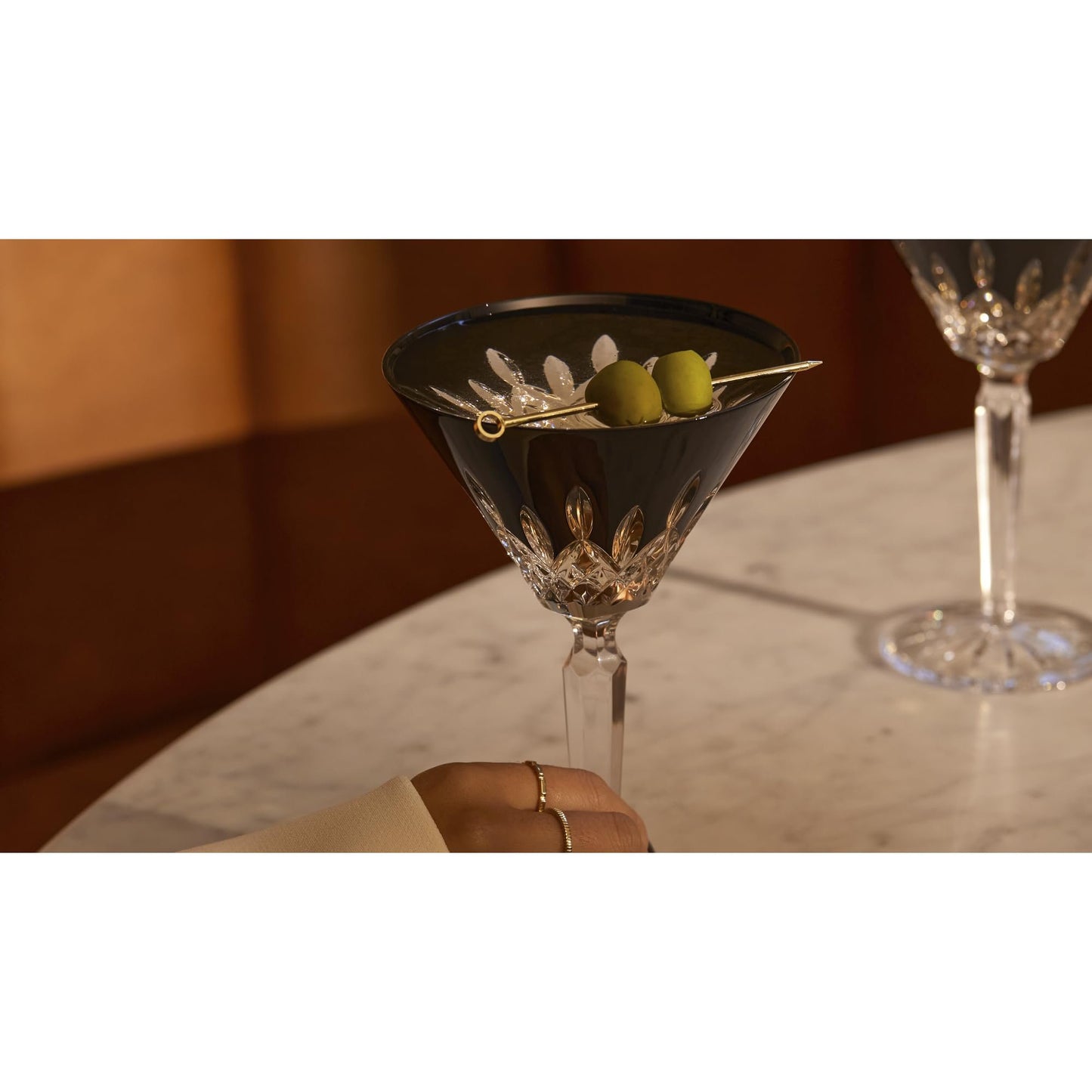 Waterford Lismore Black Martini, Set of 2, 7oz