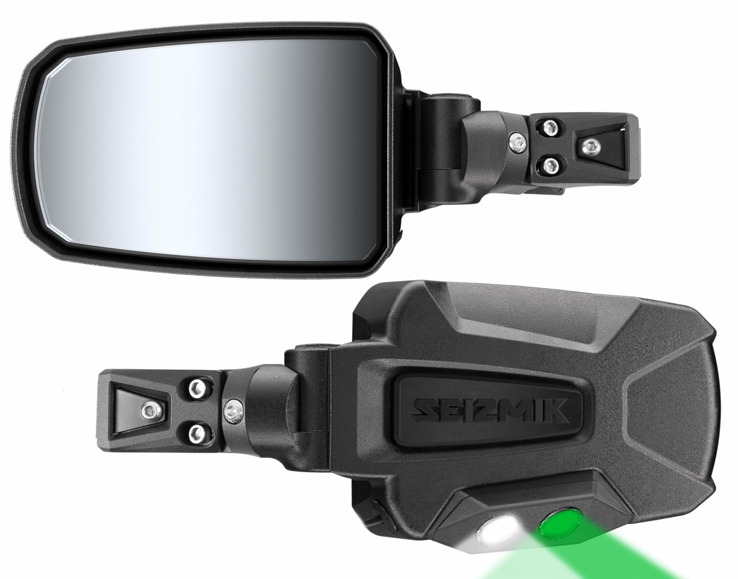 Seizmik Pursuit UTV Side View Mirror | LED Night Vision Series | Set of 2 | Compatible with Select Polaris, Kawasaki, Honda, Can Am, Yamaha, and Kubota Models