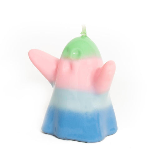 Ghost Candle “Trick” Blue – Decorative Blue Ghost-Shaped Candle for Halloween & Events