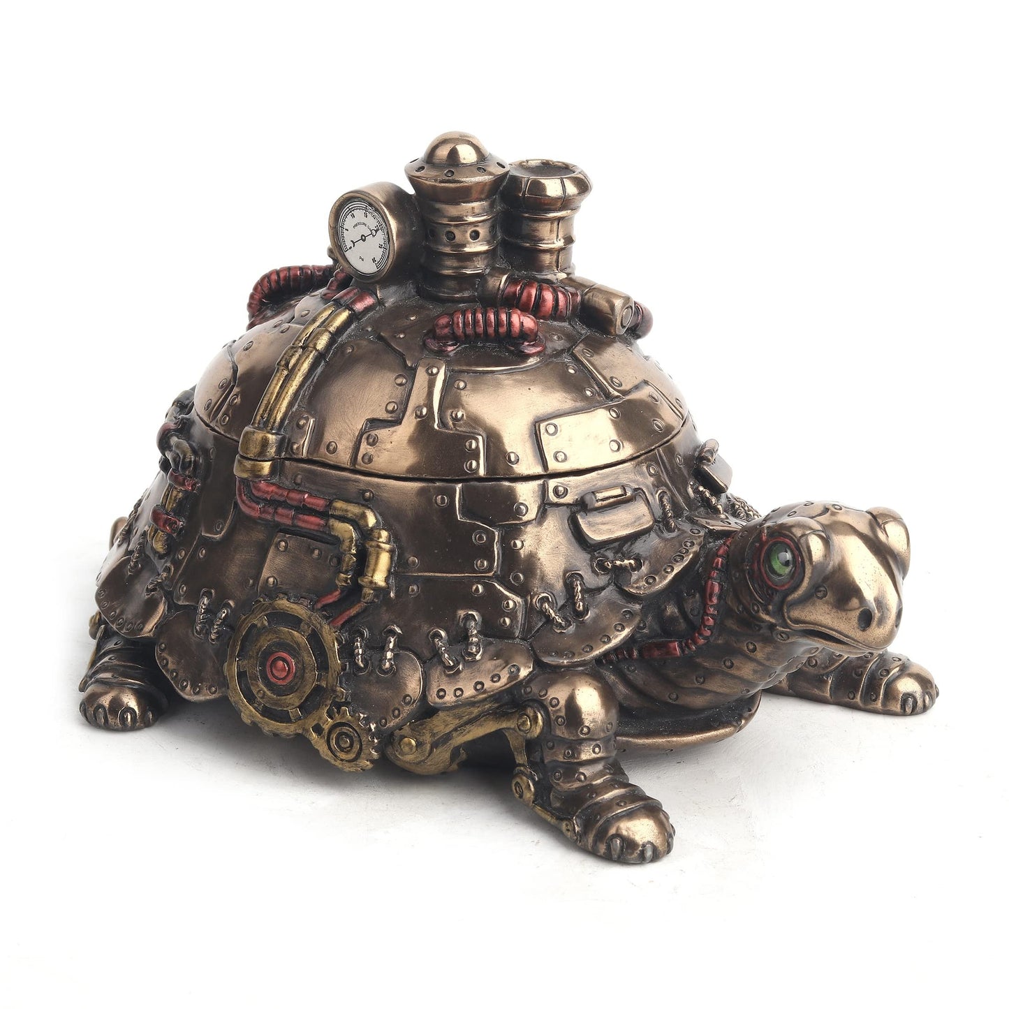 Veronese Design Amazingly Detailed Steampunk Tortoise Trinket Box