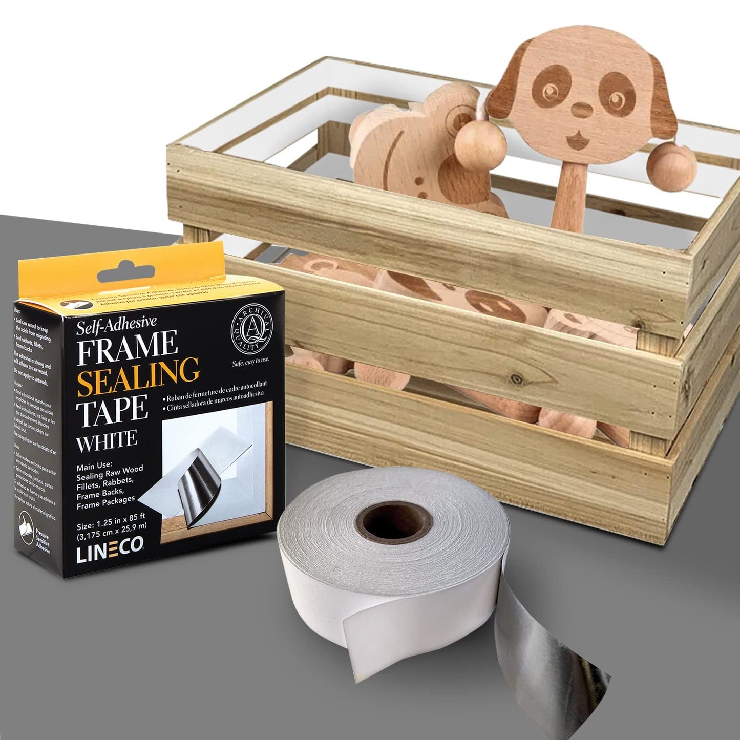 Lineco, Archival Self-Adhesive Frame Sealing Tape, Acid-Free, Non-Yellowing Tape for Sealing Frame Backing, DIY