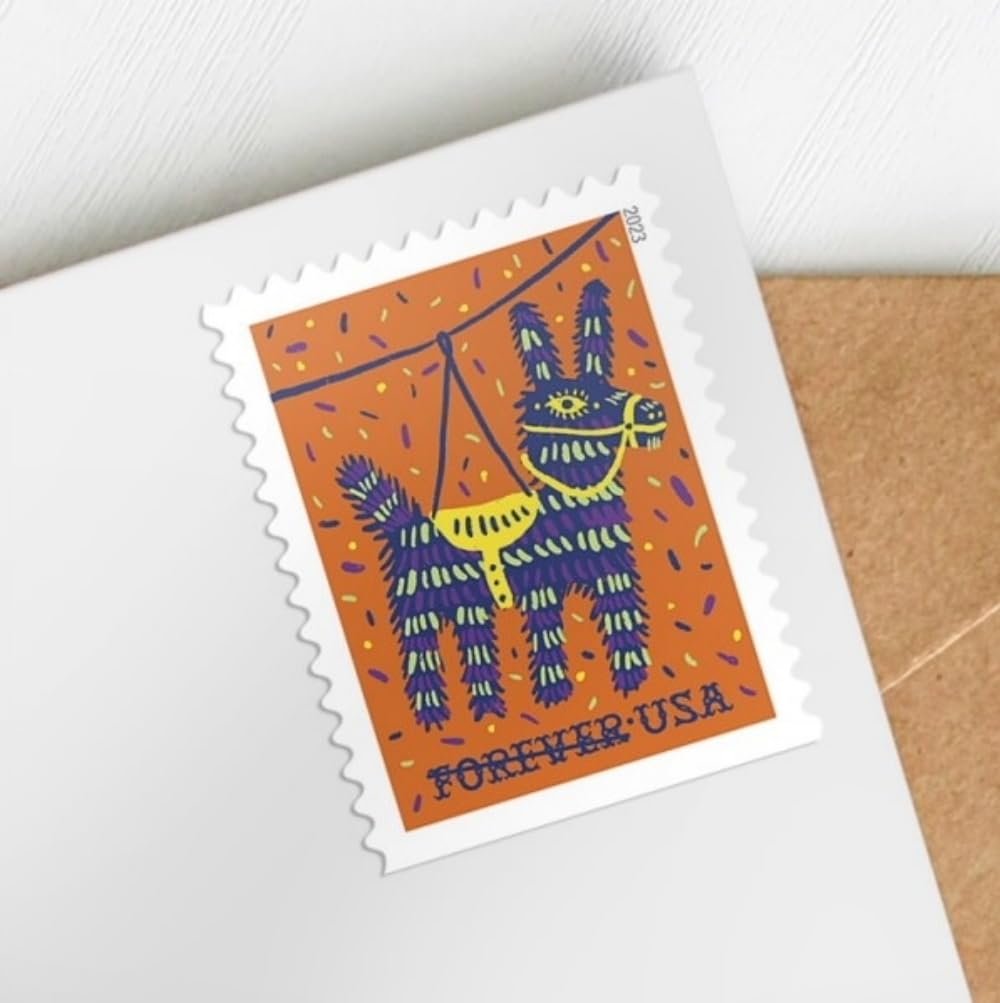 USPS Pinatas Forever Postage Stamps Celebrate Hispanic Heritage Latino Festive Celebration Party 2023 Scott #5812-5815