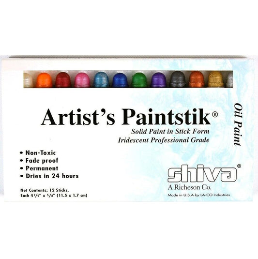 Jack Richeson Shiva Oil Paint Stick, Iridescent Colors, Set of 12