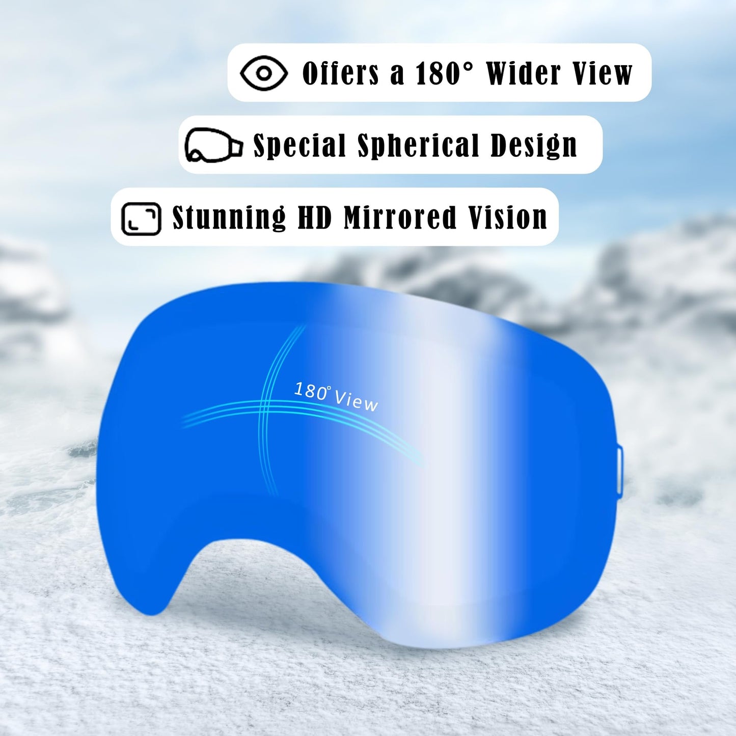 Daytona Helmets Snowboard Goggles - Anti Fog Ski Goggles For Men, Women & Youth - Anti Scratch Ski Goggles For UV Protection