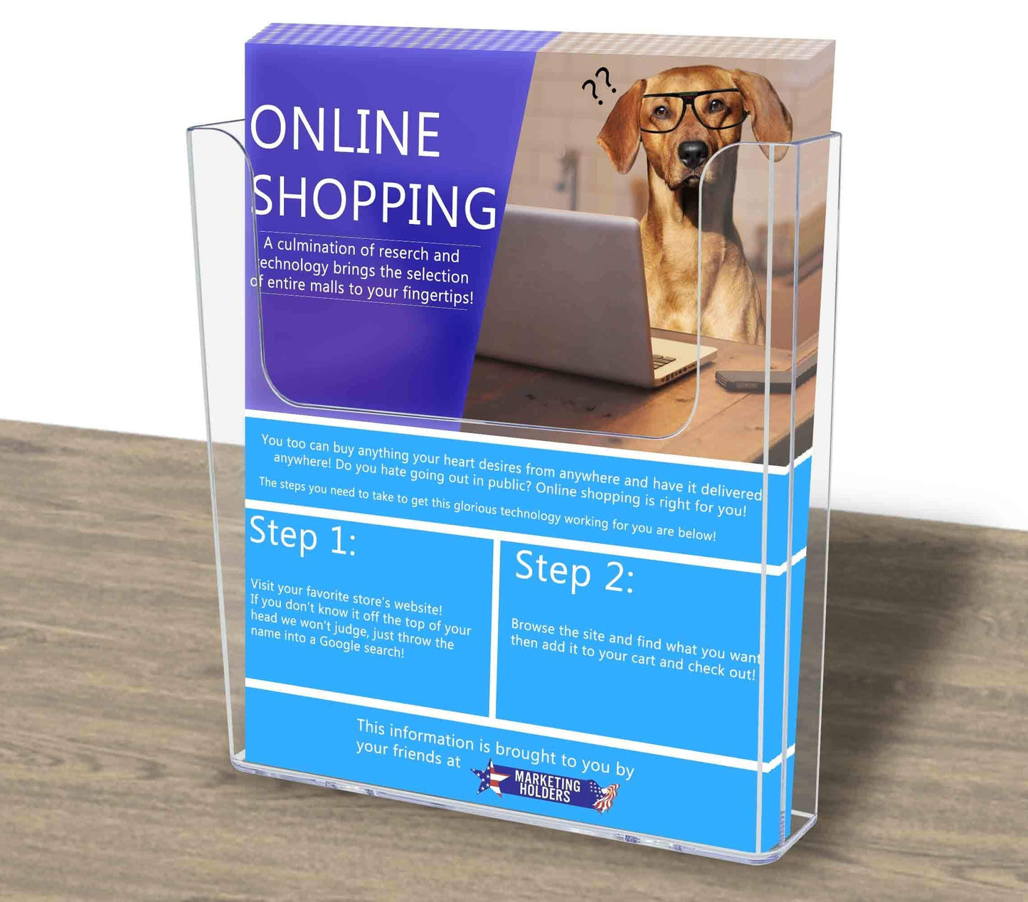 Marketing Holders File Catalog Rack Wall Mount 8.5" w Pamphlets Magazine Literature Display Clear Acrylic