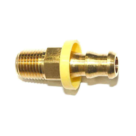 Interstate Pneumatics FL146 Easy Lock Brass Hose Fittings, Connectors, 3/8 Inch Push-Lock Barb x 1/4 Inch Male NPT End