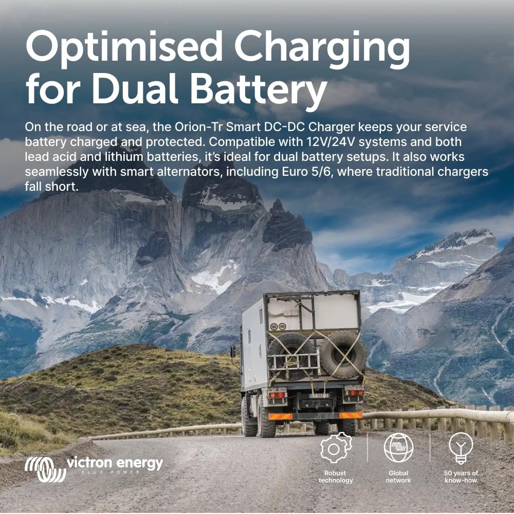 Victron Energy Orion-Tr Smart DC to DC Charger (Bluetooth) - 12/24-Volt 15 amp 360-Watt - Battery Charger for Dual Battery Systems - Non-Isolated
