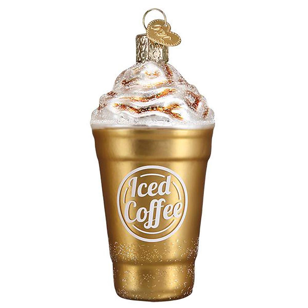 Old World Christmas Ornaments Blended Coffee Glass Blown Ornaments for Christmas Tree