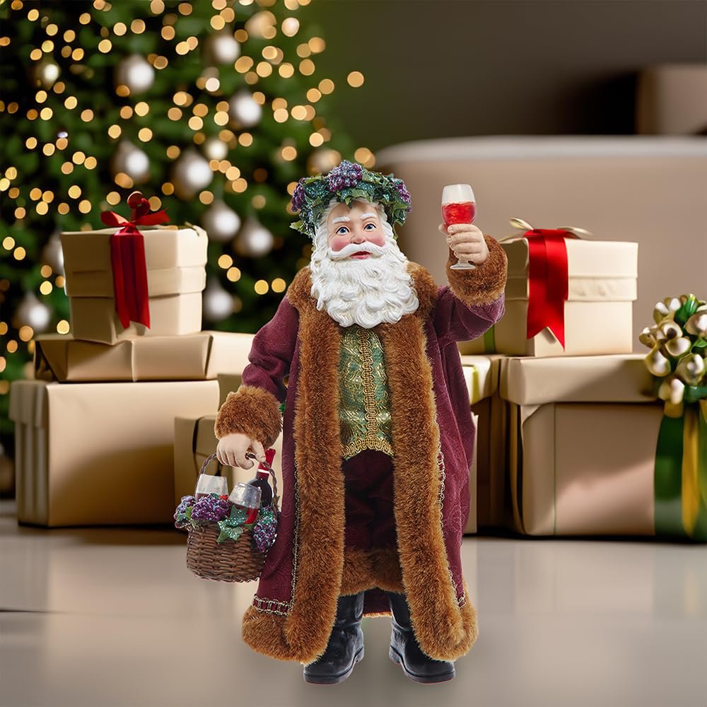 Kurt Adler 10.5-inch Fabriché™ Wine Santa