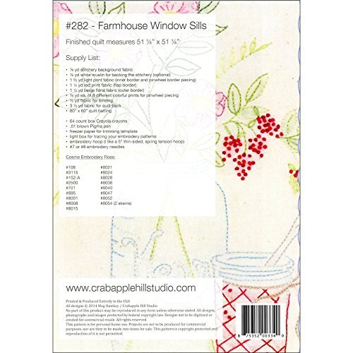 Farmhouse Window Sills Embroidery Pattern by Meg Hawkey From Crabapple Hill Studio #282