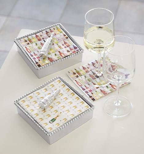 Mariposa Champagne Beaded Napkin Box