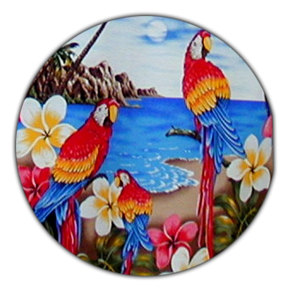 Pacific Legend Men's Parrots Beach Border Hawaiian Shirt