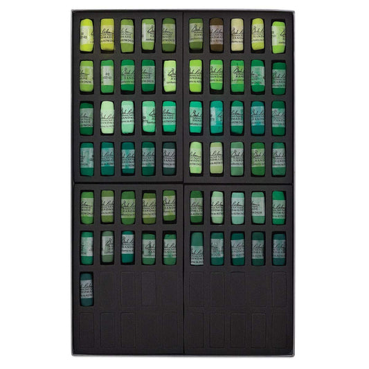 Jack Richeson 422967 Hand Rolled Soft Pastels (61 Piece), Greens