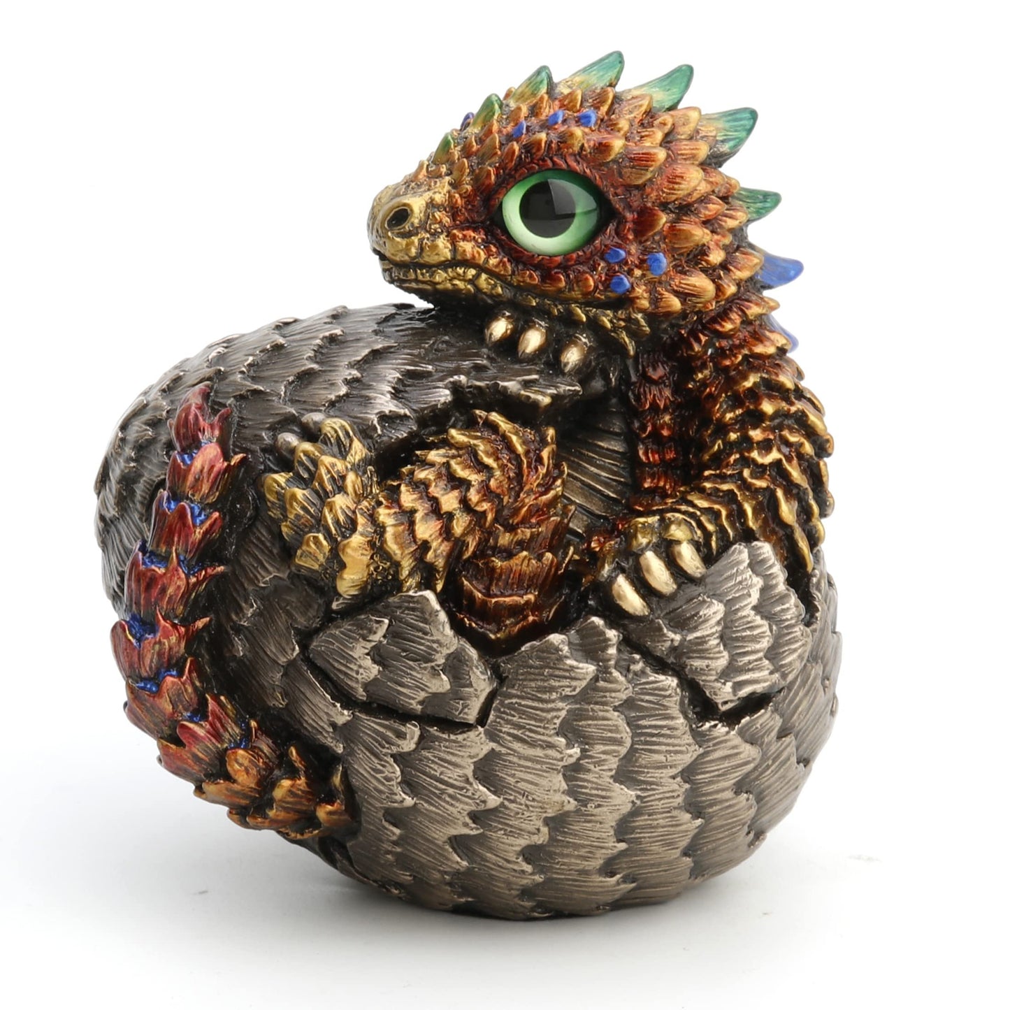 Veronese Design Scaly Baby Dragon Hatchling Cold Cast Resin Antique Bronze Statue