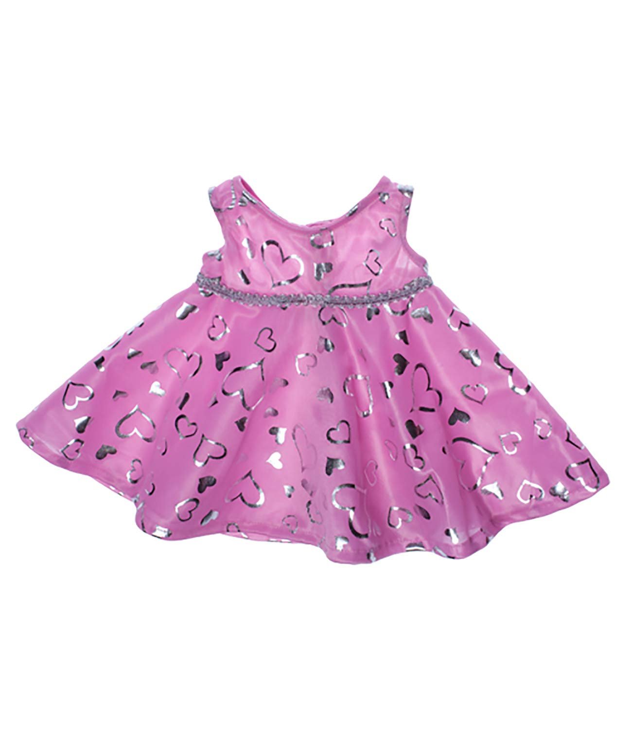 Pink & Silver Dress Teddy Bear Clothes Outfit Fits Most 14" - 18" Build-a-bear and Make Your Own Stuffed Animals