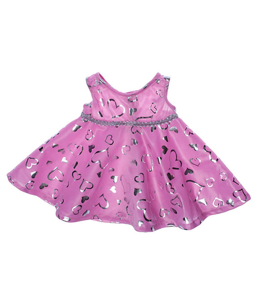 Pink & Silver Dress Teddy Bear Clothes Outfit Fits Most 14" - 18" Build-a-bear and Make Your Own Stuffed Animals