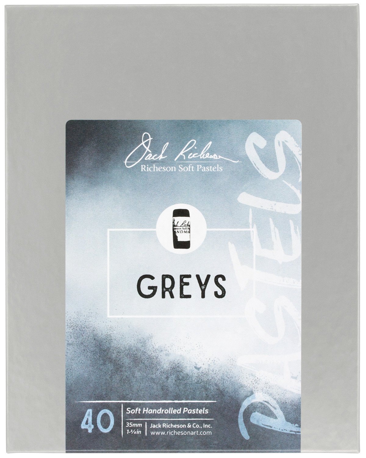 Jack Richeson 422978 Hand Rolled Soft Pastels 40 Piece Value Set, Grey