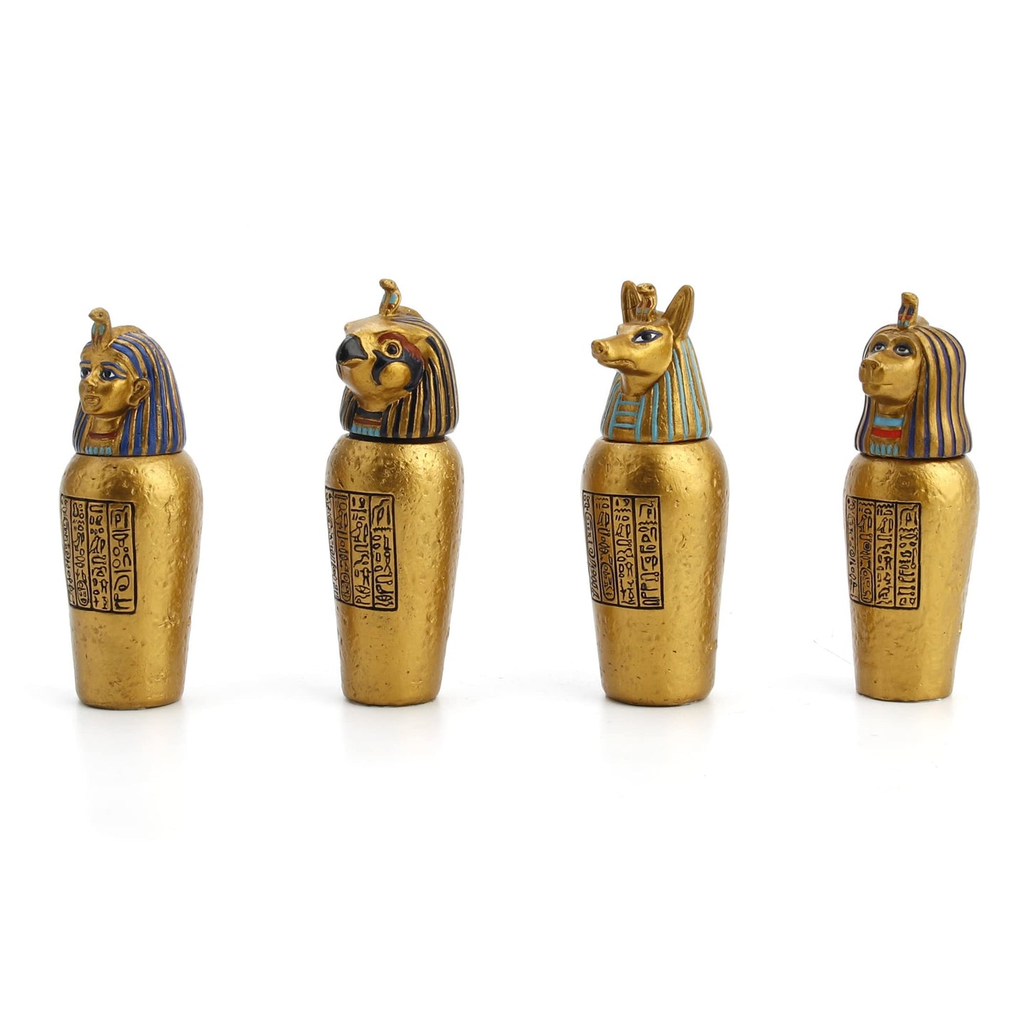 Veronese Design 3 1/2" Egyptian Canopic Jars Miniatures (Set of Four) Resin Figurine