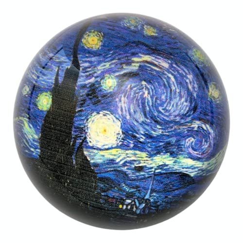 Value Arts Van Gogh Starry Night Glass Dome Paperweight, Gift Boxed, 3" Diameter