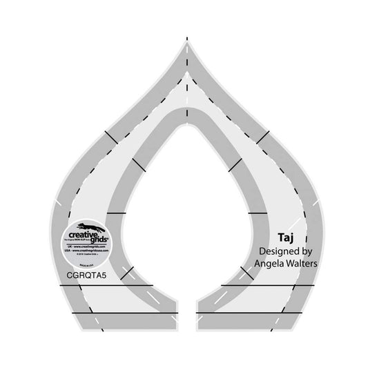 Creative Grids Machine Quilting Tool – Taj – CGRQTA5 – Made in USA, Non-Slip Grip Acrylic Quilting & Sewing Template Ruler for Free-Motion Quilt Patchwork Design on Domestic Sewing & Longarm Machines