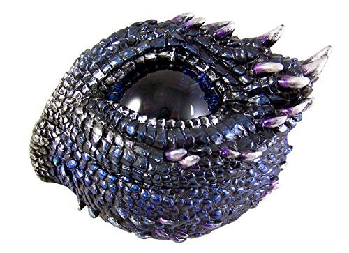 Unicorn Studios Purple and Blue Thorny Scale Dragon Eye Jewelry Trinket Box, 5 Inch