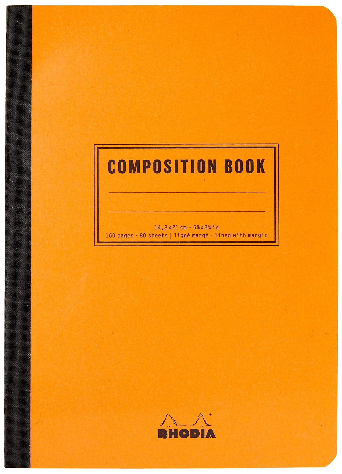 RHODIA 119218C - Soft Notebook Cloth Back Composition Book Orange - A5 - Lined - 160 Pages - White Clairefontaine Paper 80 g/m - Classic