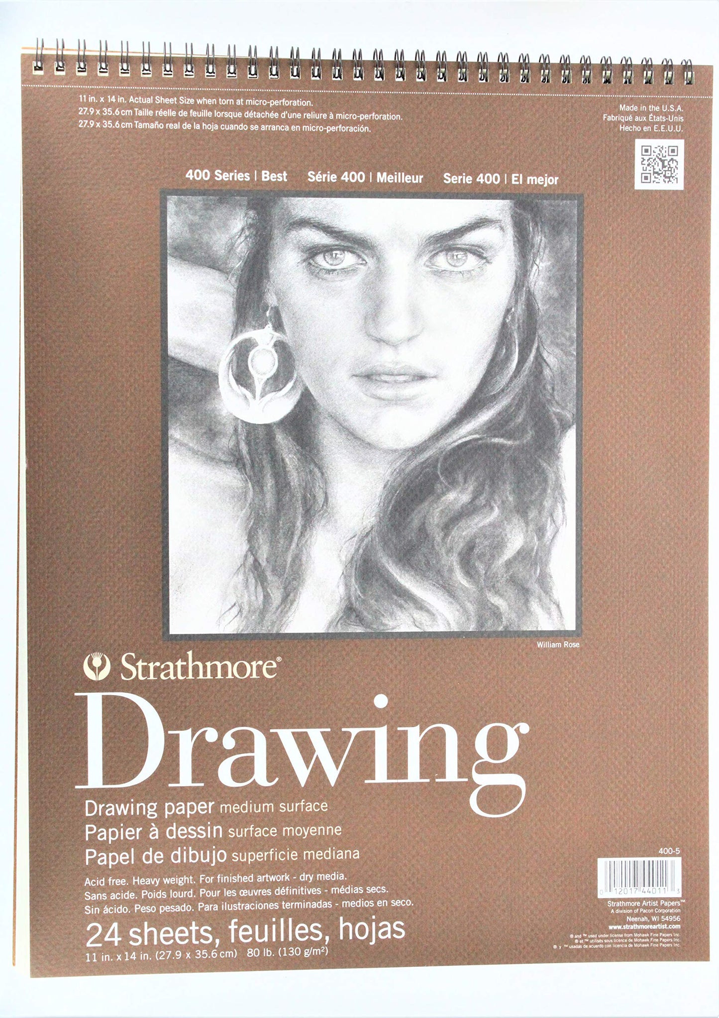 Strathmore Medium Drawing Spiral Paper Pad 11x14-24 Sheets