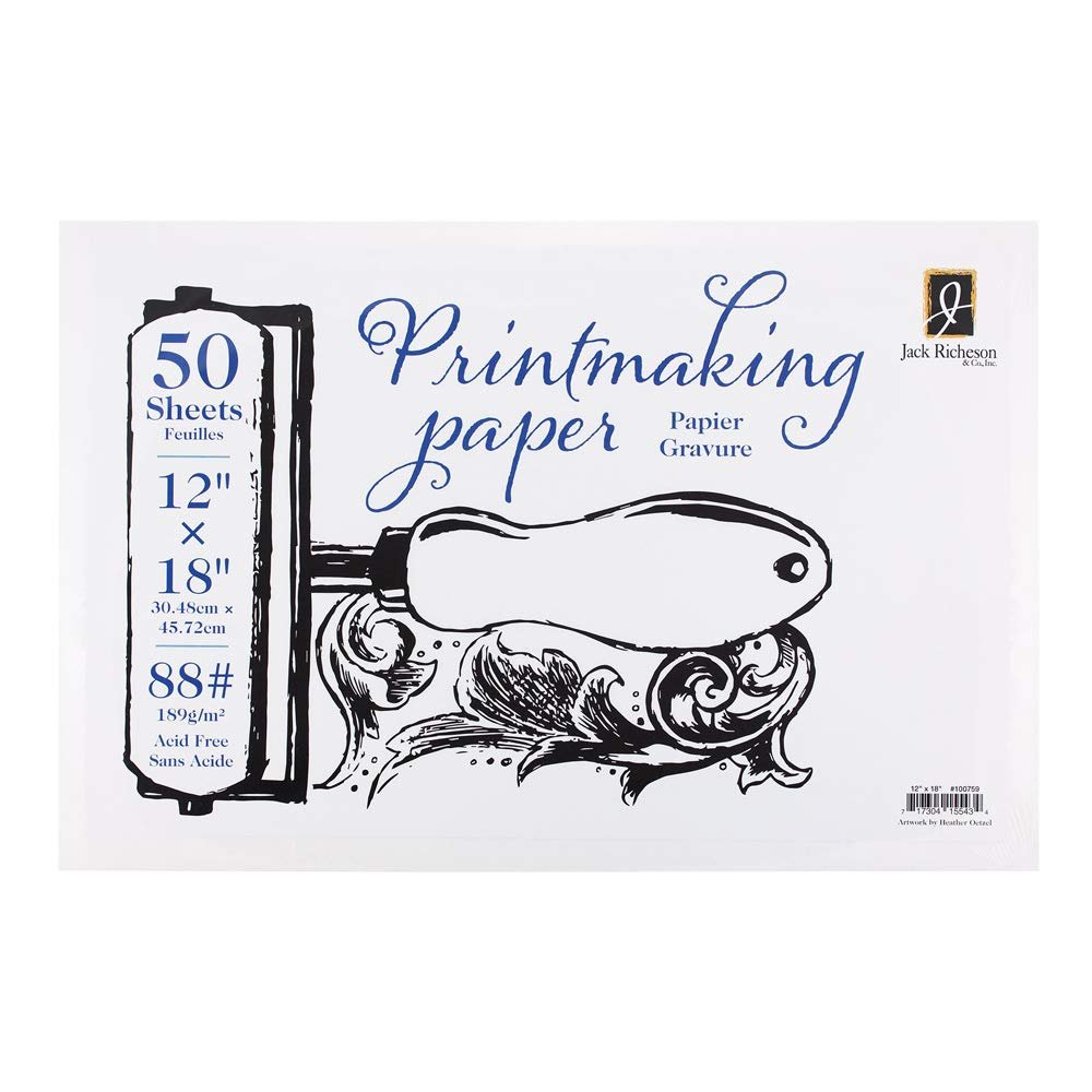 Richeson Printmaking Paper, 88# 12x18 inches, 50 Sheets (100759)