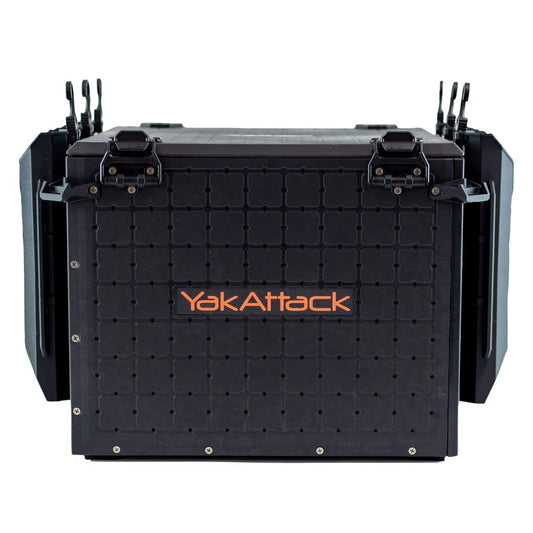 YakAttack BlackPak Pro Kayak Fishing Crate - Size & Color Options | Includes Attachable Fishing Rod Holders | Kayak Fishing Accessories